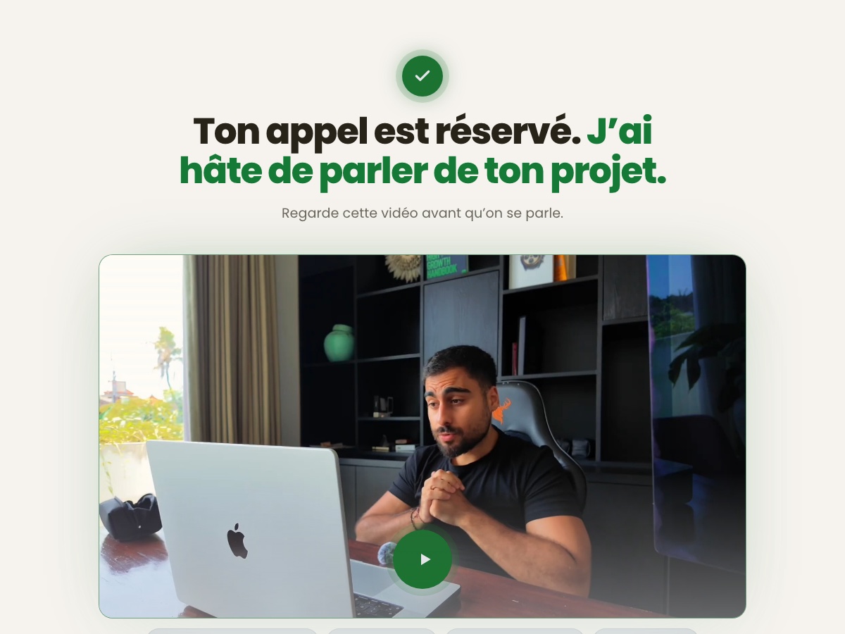 Aperçu de la page après réservation